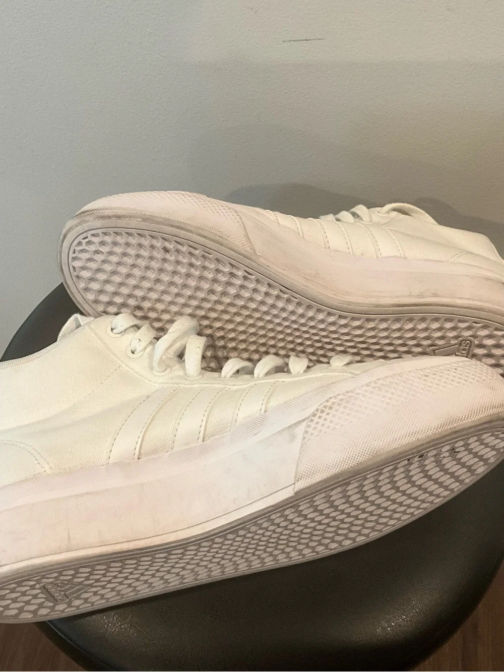 Women’s canvas adidas White High-Top Athletic Sneakers size 8